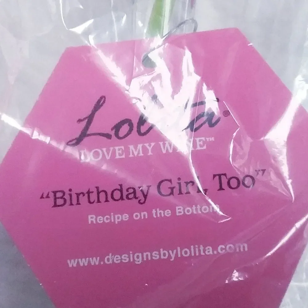 Lolita Wine Glass Birthday Girl Too Cocktail Recipe Hand Painted Green Pink New